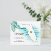 Florida Staat Gold Heart Palm Blätter Neue Zuhause Ankündigung (Stehend Vorderseite)
