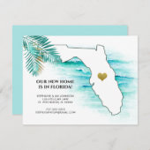Florida Staat Gold Heart Palm Blätter Neue Zuhause Ankündigung (Vorne/Hinten)