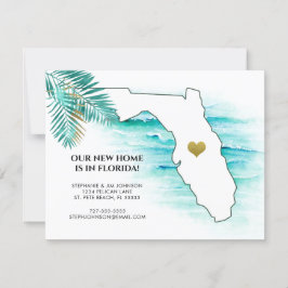 Florida Staat Gold Heart Palm Blätter Neue Zuhause Ankündigung