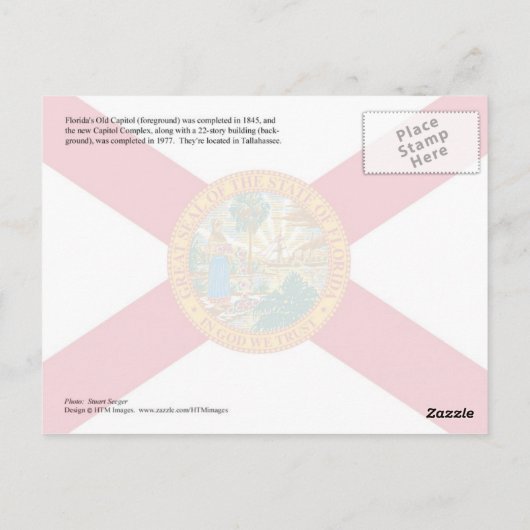 Florida Staat Hauptstädte (alt und neu), Tallahass Postkarte (Rückseite)