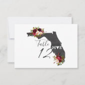 Florida Staat Hochzeit in Urlaubsort Tischnummern (Rückseite)