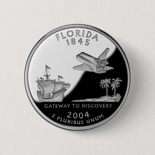 Florida Staat Imitate Quarter Button (Vorderseite)
