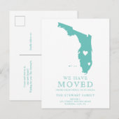 Florida Staat Karte aquamarines grünes Herz Zuhaus (Vorne/Hinten)