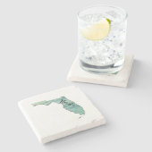 Florida Staat Karte Marble Stone Untersetzer (Seitenansicht)