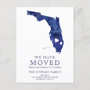 Florida Staat Karte marineblaue Aquarellfarben Zuh