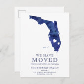 Florida Staat Karte marineblaue Aquarellfarben Zuh (Vorne/Hinten)