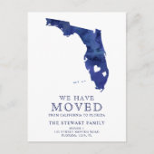 Florida Staat Karte marineblaue Aquarellfarben Zuh (Vorderseite)