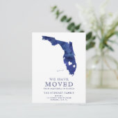 Florida Staat Karte marineblaue Aquarellfarben Zuh (Stehend Vorderseite)