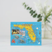 Florida Staat Karte Postkarte (Stehend Vorderseite)