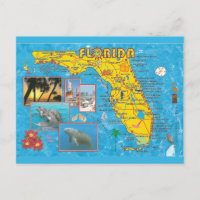 Florida Staat Karte Postkarte