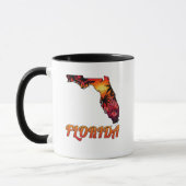Florida Staat Kontur Palmen Bäume Tattoo Stil Tasse (Links)