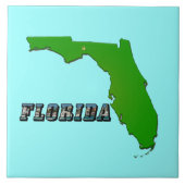 Florida Staat Map and Text Fliese (Vorderseite)