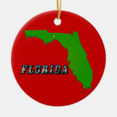 Florida Staat Map and Text Keramik Ornament (Vorne)