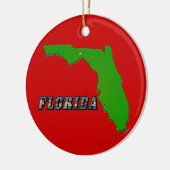 Florida Staat Map and Text Keramik Ornament (Links)