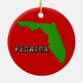 Florida Staat Map and Text Keramik Ornament (Hinten)