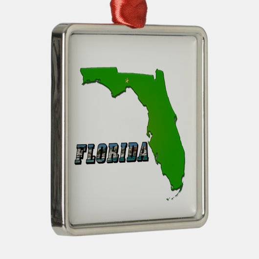 Florida Staat Map and Text Ornament Aus Metall (Rechts)
