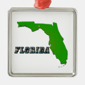 Florida Staat Map and Text Ornament Aus Metall (Vorne)