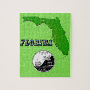 Florida Staat Map and Text Puzzle