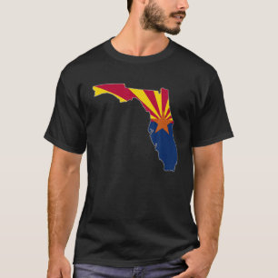 FLORIDA STAAT MAP ARIZONA AZ Flaggenwurzeln Männer T-Shirt