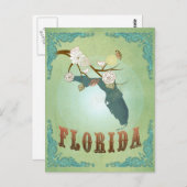 Florida Staat Map - Green Postkarte (Vorne/Hinten)