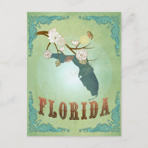 Florida Staat Map - Green Postkarte