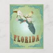 Florida Staat Map - Green Postkarte (Vorderseite)