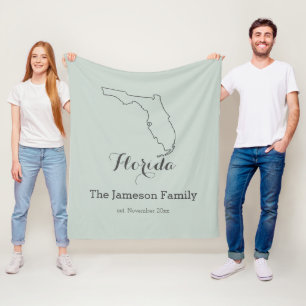 Florida Staat Map Kontur Familie personalisiert Fleecedecke