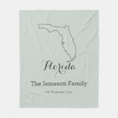 Florida Staat Map Kontur Familie personalisiert Fleecedecke (Vorderseite)