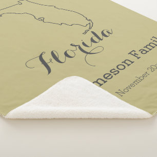 Florida Staat Map Kontur Familie personalisiert Sherpadecke