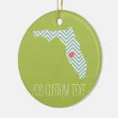 Florida Staat Map Kontur mit benutzerdefiniertem H Keramikornament (Links)