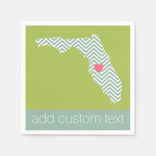 Florida Staat Map Kontur mit benutzerdefiniertem H Serviette (Vorderseite)