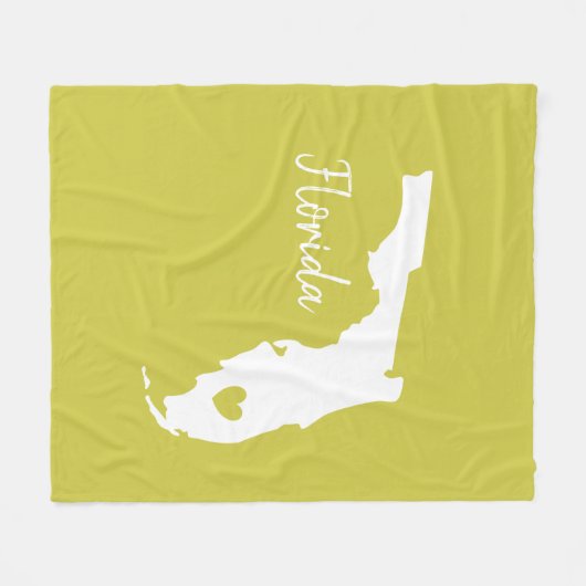 Florida Staat Map Liebe Zuhause Fleecedecke (Vorderseite (Horizontal))