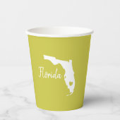 Florida Staat Map Liebe Zuhause Pappbecher (Vorderseite)