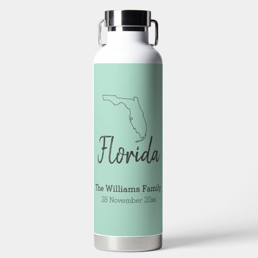 Florida Staat Map Personalisiert Family Wiedersehe Trinkflasche (Vorderseite)