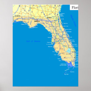 Florida Staat Map Poster