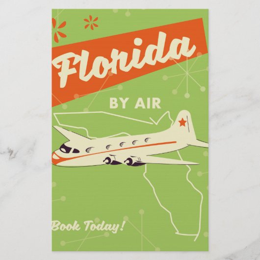 Florida Staat Retroposter. Briefpapier (Vorderseite)