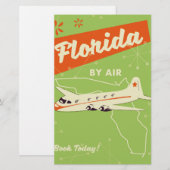 Florida Staat Retroposter. Briefpapier (Vorne/Hinten)