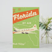 Florida Staat Retroposter. Briefpapier (Stehend Vorderseite)