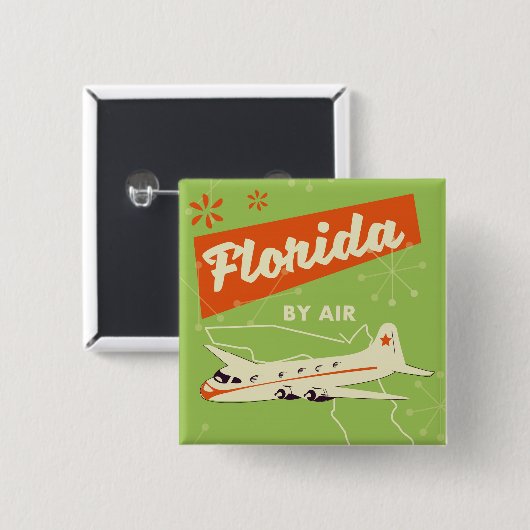 Florida Staat Retroposter. Button (Vorne & Hinten)