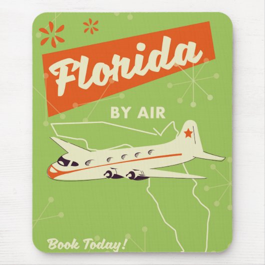 Florida Staat Retroposter. Mousepad (Vorne)