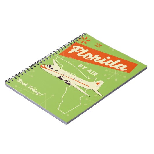 Florida Staat Retroposter. Notizblock (Linke Seite)