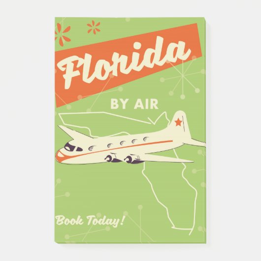 Florida Staat Retroposter. Post-it Klebezettel (Vorderseite)