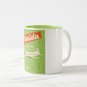 Florida Staat Retroposter. Zweifarbige Tasse (VorderseiteRechts)
