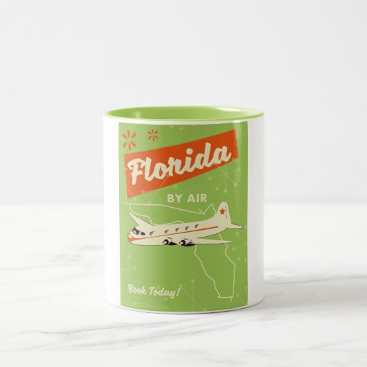Florida Staat Retroposter. Zweifarbige Tasse (Mittel)