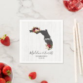 Florida Staat Rustic Wood Wedding Monogram Serviette (Beispiel)