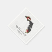 Florida Staat Rustic Wood Wedding Monogram Serviette (Ecke)
