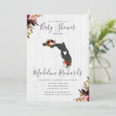 Florida Staat Rustikale Babydusche Einladung (Stehend Vorderseite)