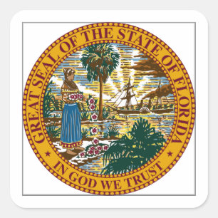 Florida Staat Siegel Quadratischer Aufkleber