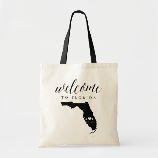 Florida Staat Silhouette Hochzeit Begrüßung Tasche (Vorne)