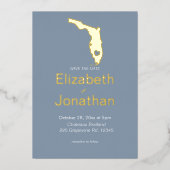 Florida Staat Silhouette Hochzeit in Urlaubsort Go Folieneinladung (Vorderseite)